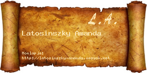 Latosinszky Amanda névjegykártya